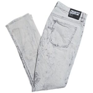 TRUKFIT Jeans Mens 40x36 Slim Black Acid Wash Biker Distressed Grunge Skater Y2K